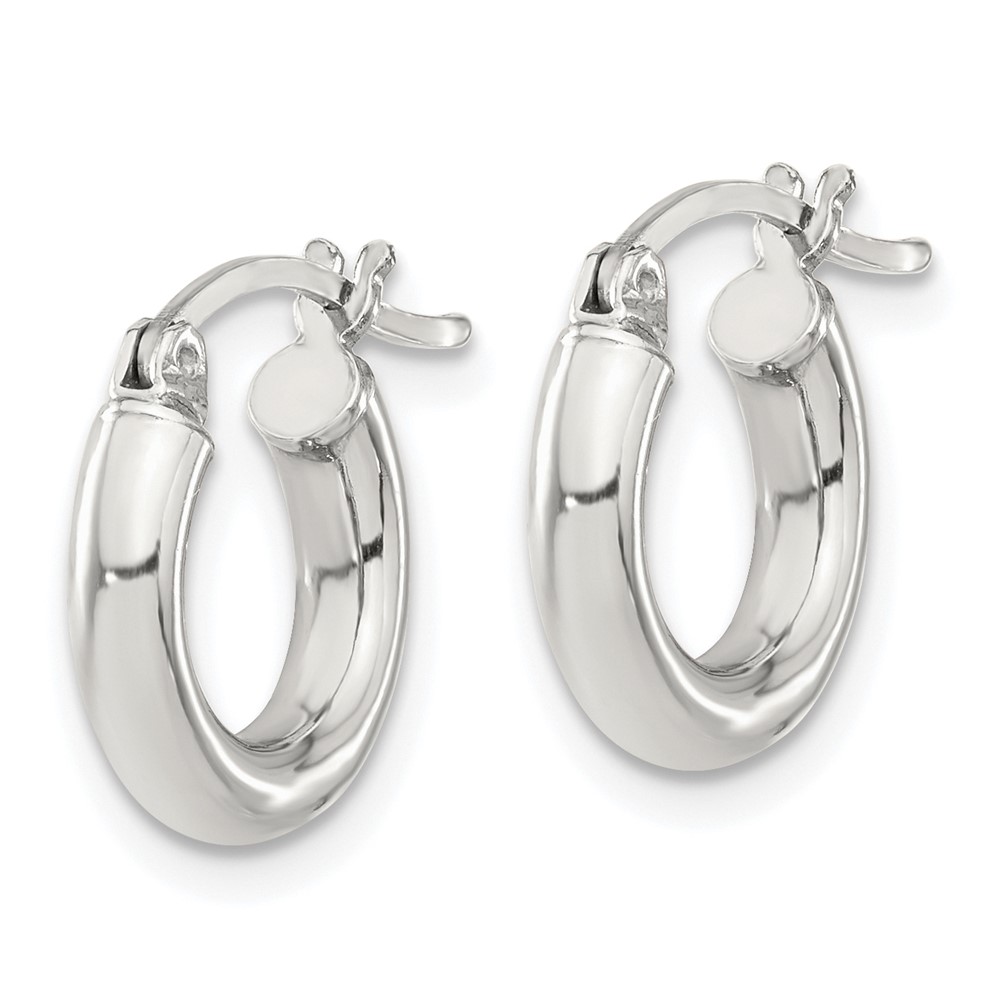 Sterling Silver 3mm Round Hoop Earrings (QE4396SP)