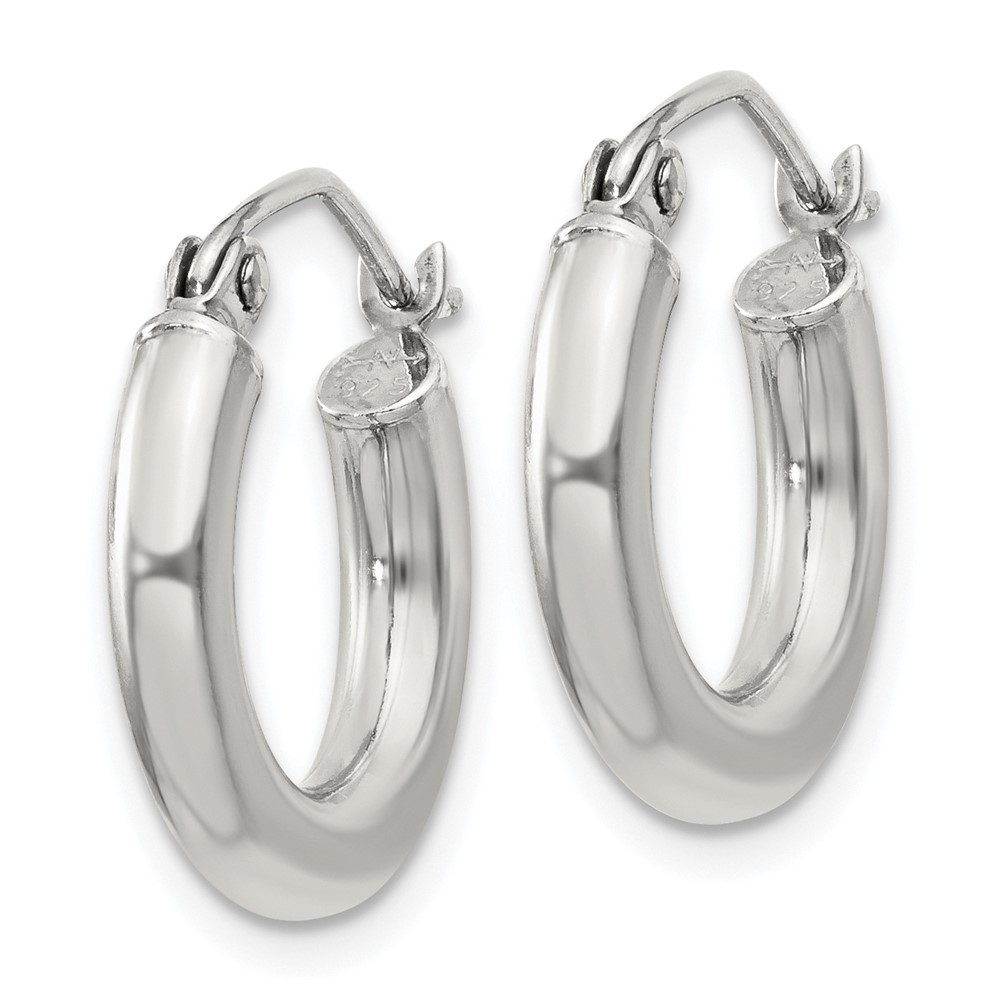 Sterling Silver 3mm Round Hoop Earrings (QE4397SP)