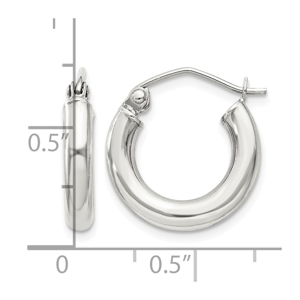 Sterling Silver 3mm Round Hoop Earrings (QE4397SP)