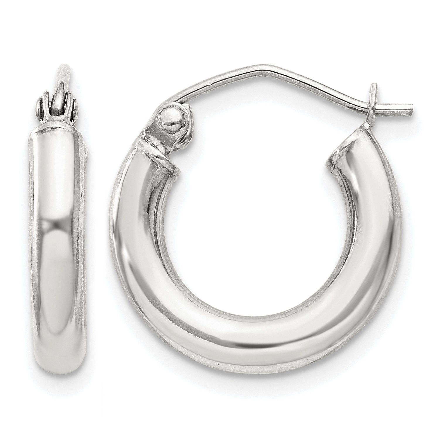 Sterling Silver 3mm Round Hoop Earrings (QE4397SP)