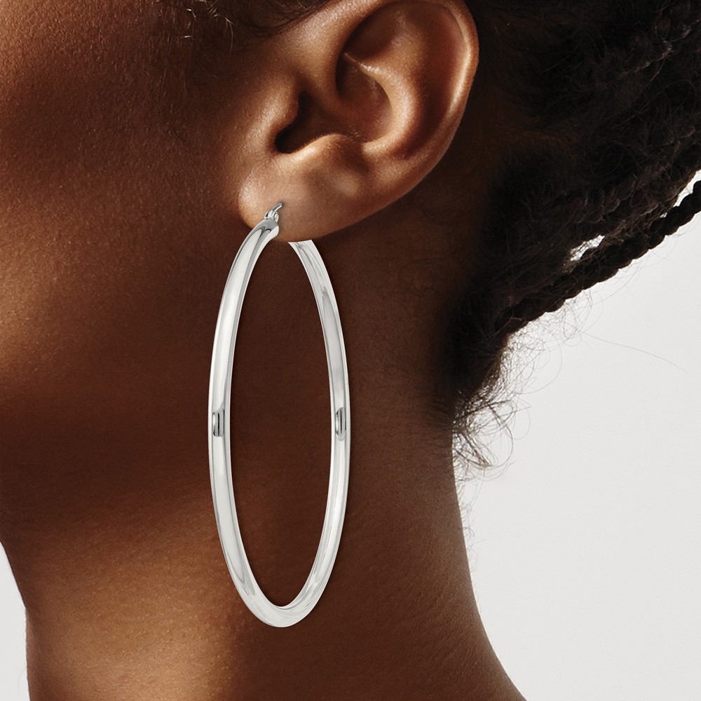 Sterling Silver 3mm Round Hoop Earrings (QE4398SP)