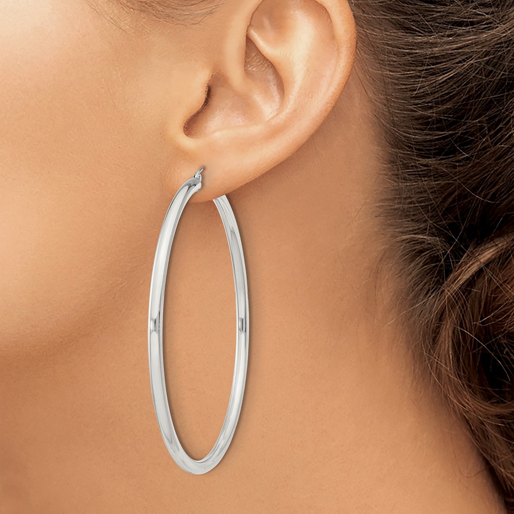 Sterling Silver 3mm Round Hoop Earrings (QE4399SP)