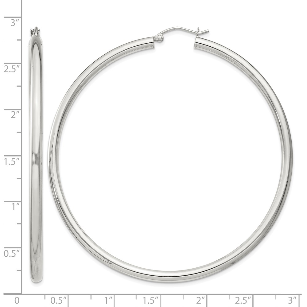 Sterling Silver 3mm Round Hoop Earrings (QE4399SP)