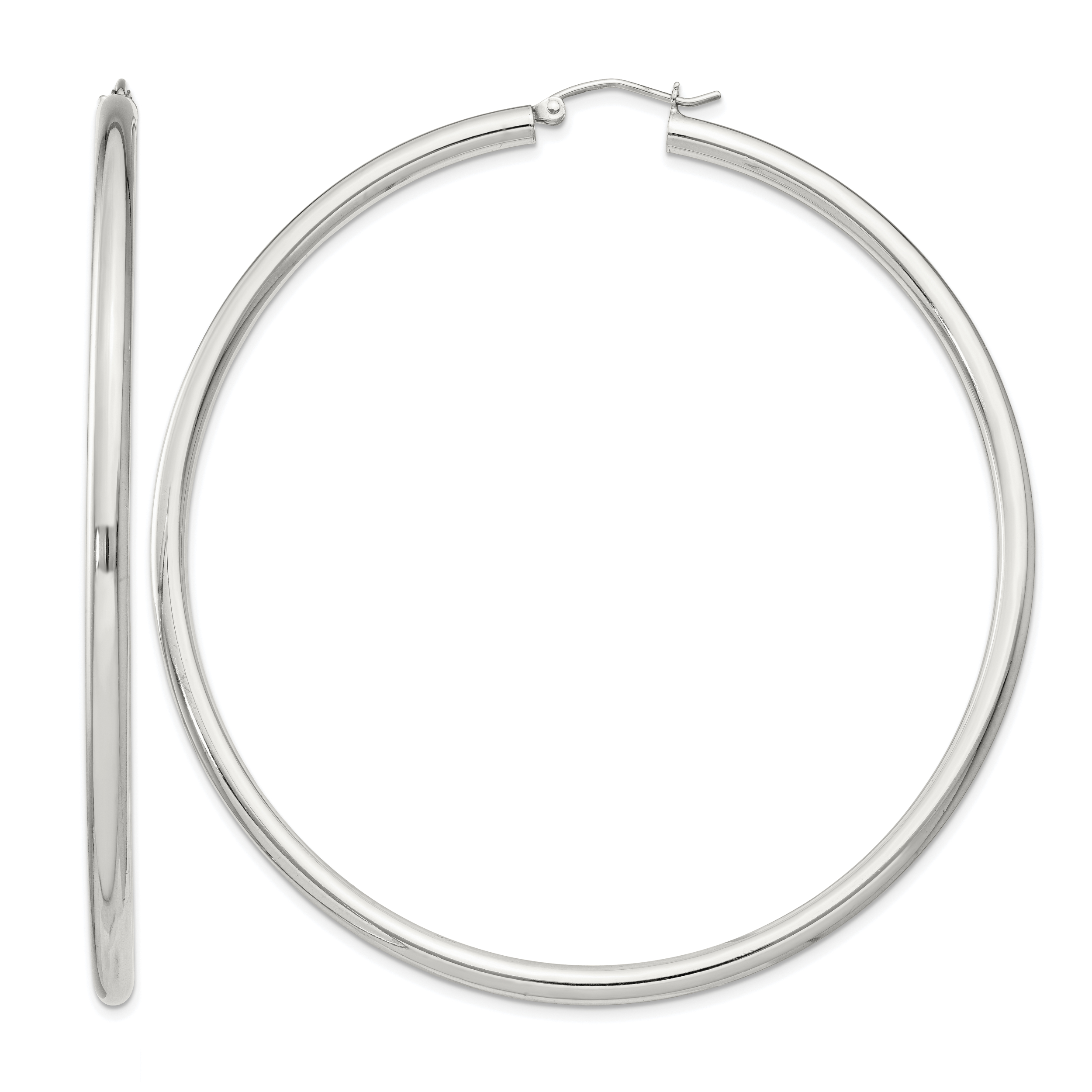 Sterling Silver 3mm Round Hoop Earrings (QE4400SP)