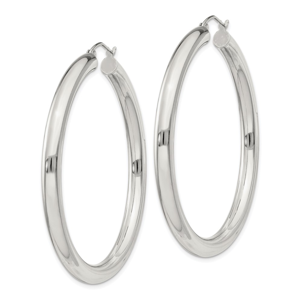 Sterling Silver 4mm Round Hoop Earrings (QE4403SP)