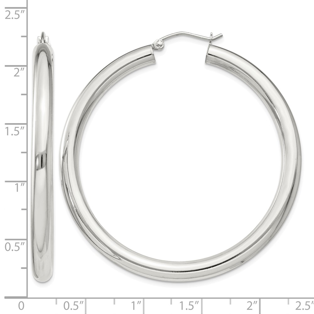 Sterling Silver 4mm Round Hoop Earrings (QE4403SP)