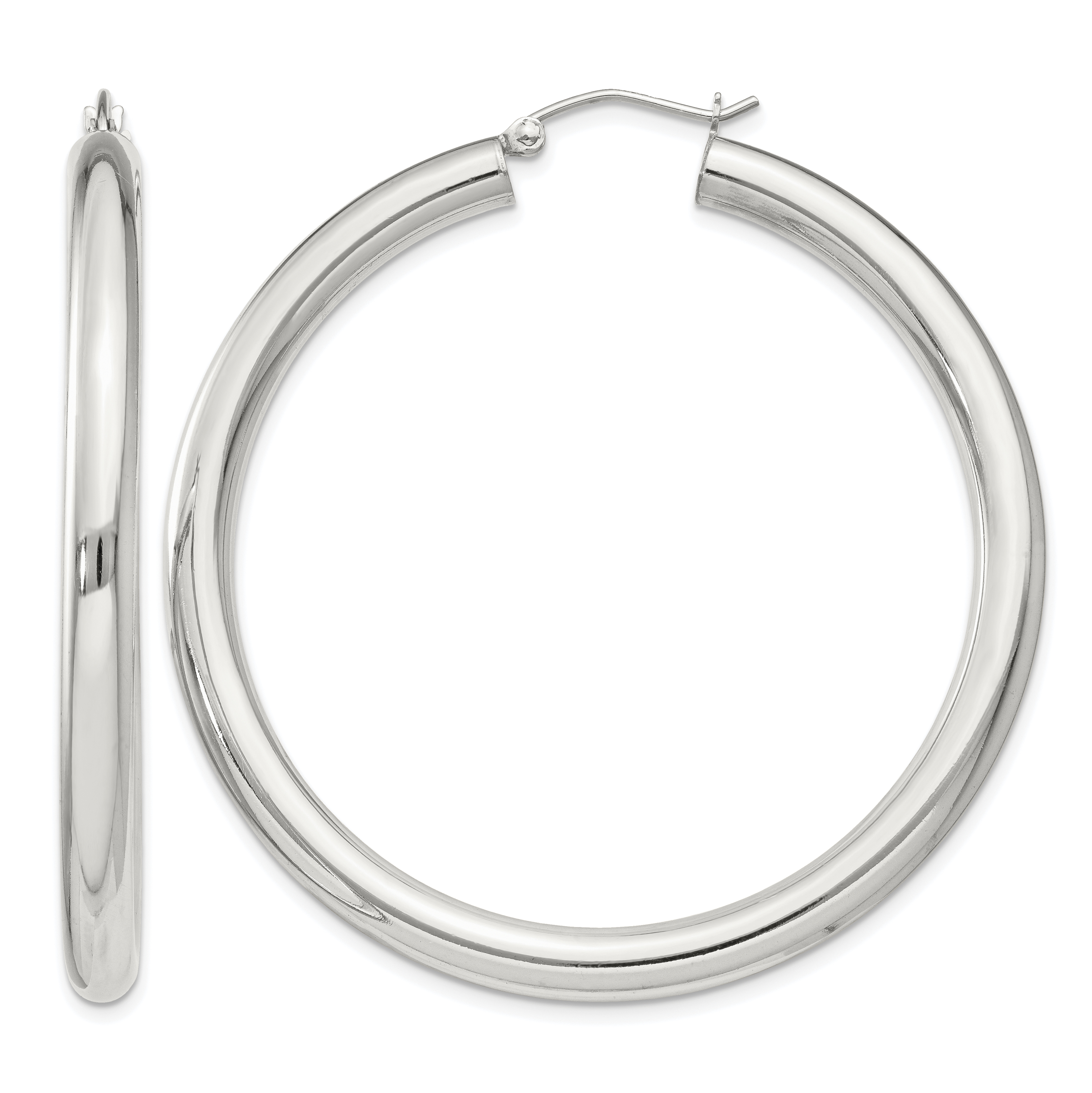 Sterling Silver 4mm Round Hoop Earrings (QE4403SP)