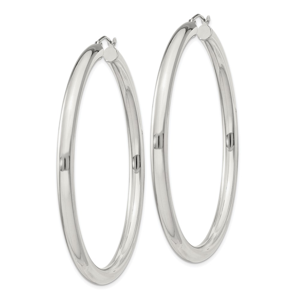 Sterling Silver 4mm Round Hoop Earrings (QE4404SP)