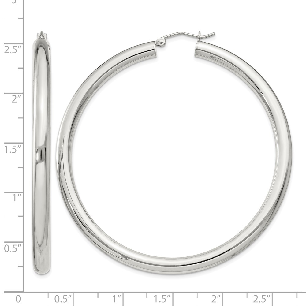 Sterling Silver 4mm Round Hoop Earrings (QE4404SP)