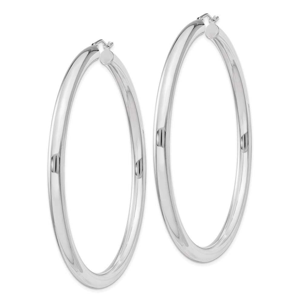 Sterling Silver 4mm Round Hoop Earrings (QE4405SP)