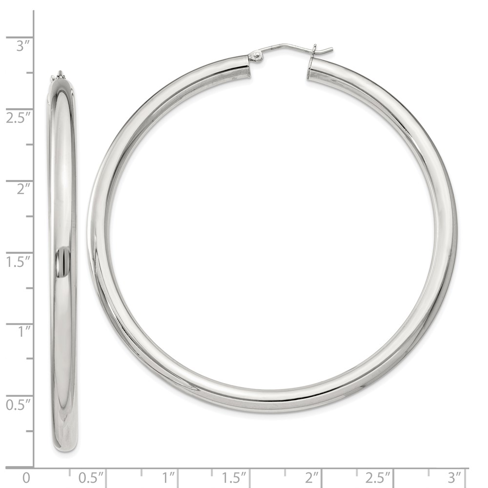 Sterling Silver 4mm Round Hoop Earrings (QE4405SP)