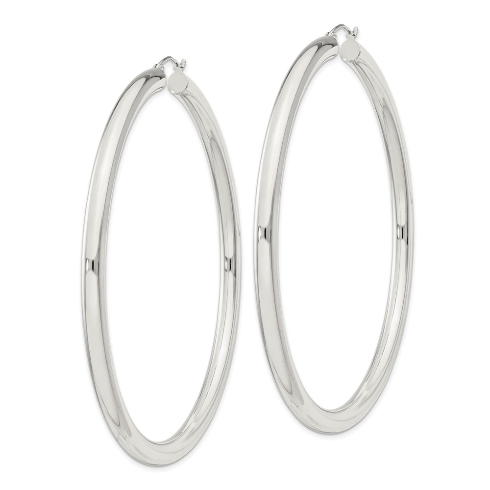 Sterling Silver 4mm Round Hoop Earrings (QE4406SP)