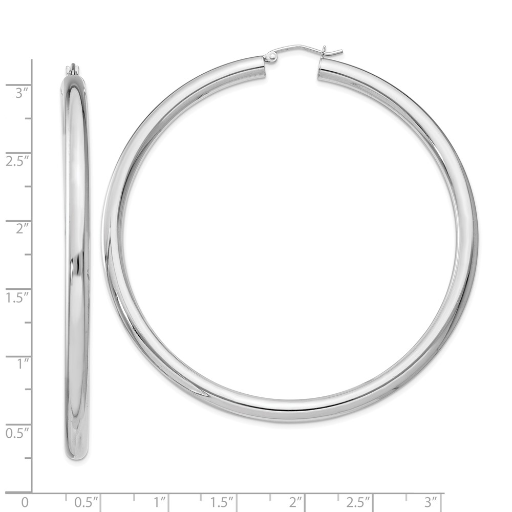 Sterling Silver 4mm Round Hoop Earrings (QE4406SP)