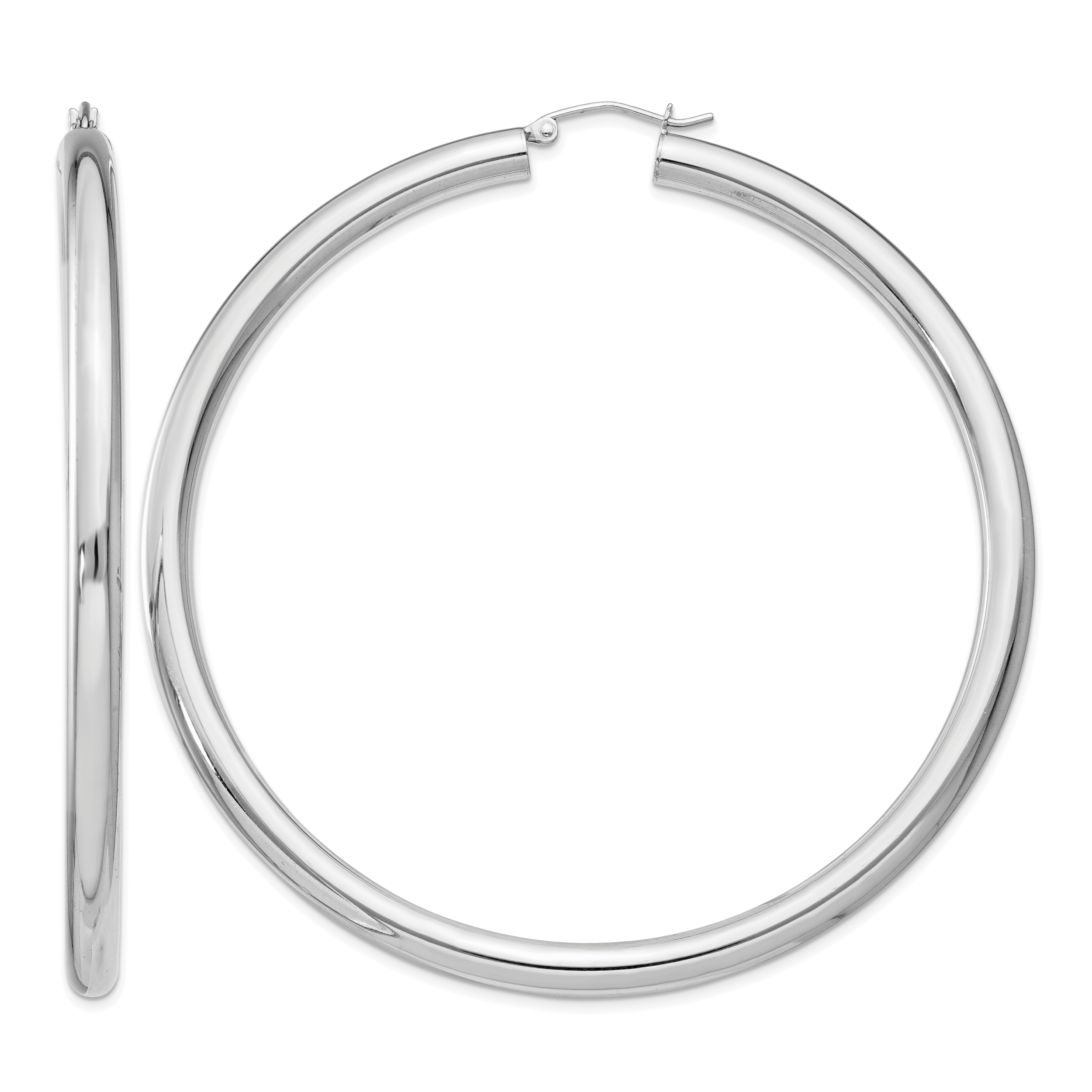 Sterling Silver 4mm Round Hoop Earrings (QE4406SP)
