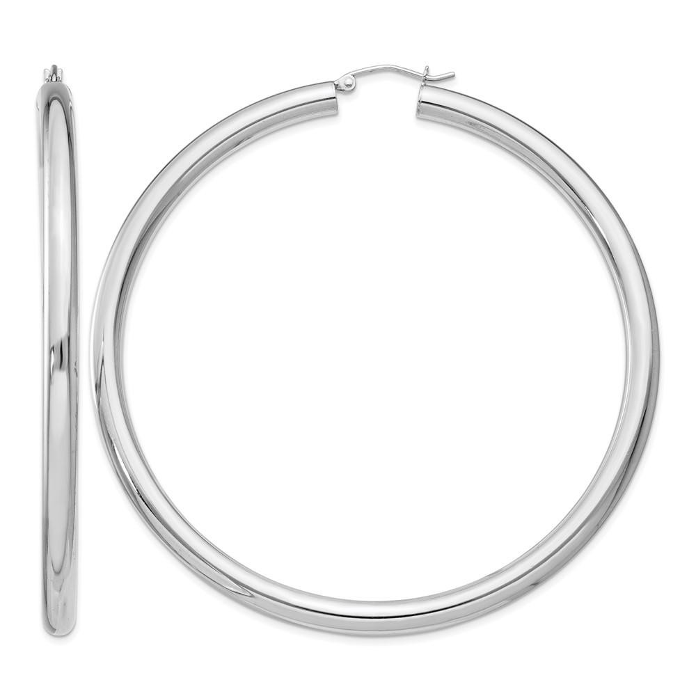 Sterling Silver 4mm Round Hoop Earrings (QE4406SP)