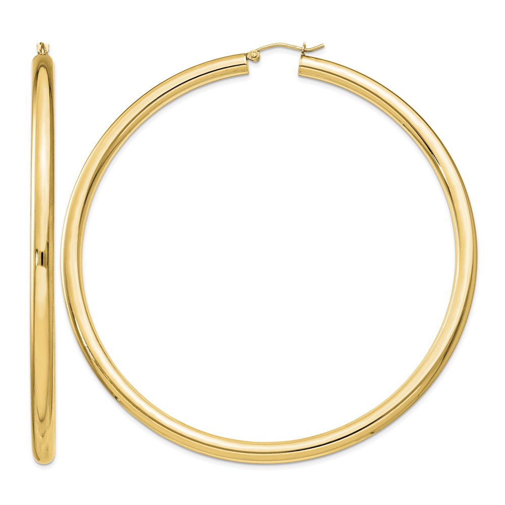 Sterling Silver Flash Gold-plated 4mm Round Hoop Earrings (QE4407GP)