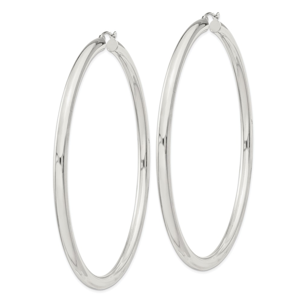 Sterling Silver 4mm Round Hoop Earrings (QE4407SP)