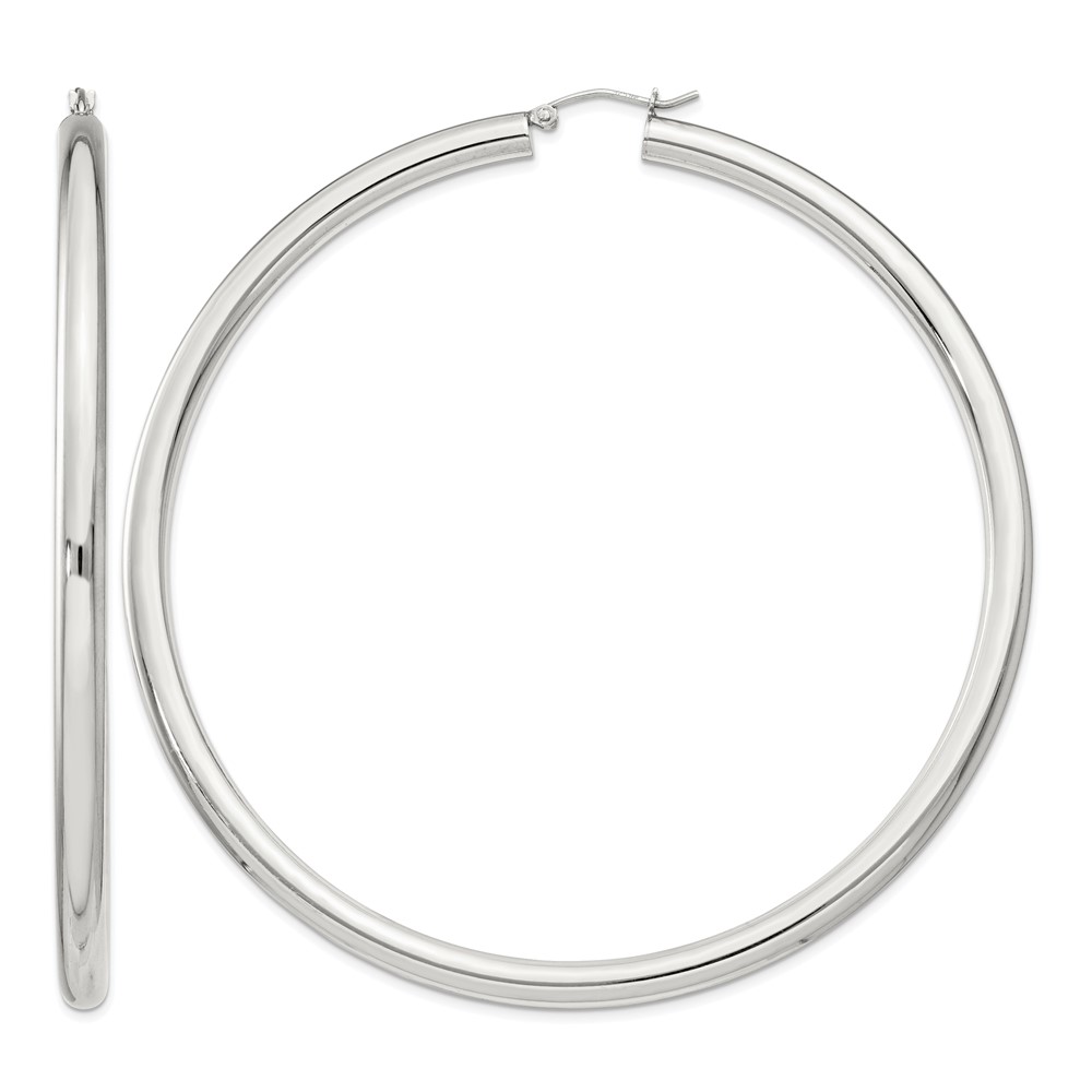 Sterling Silver 4mm Round Hoop Earrings (QE4407SP)