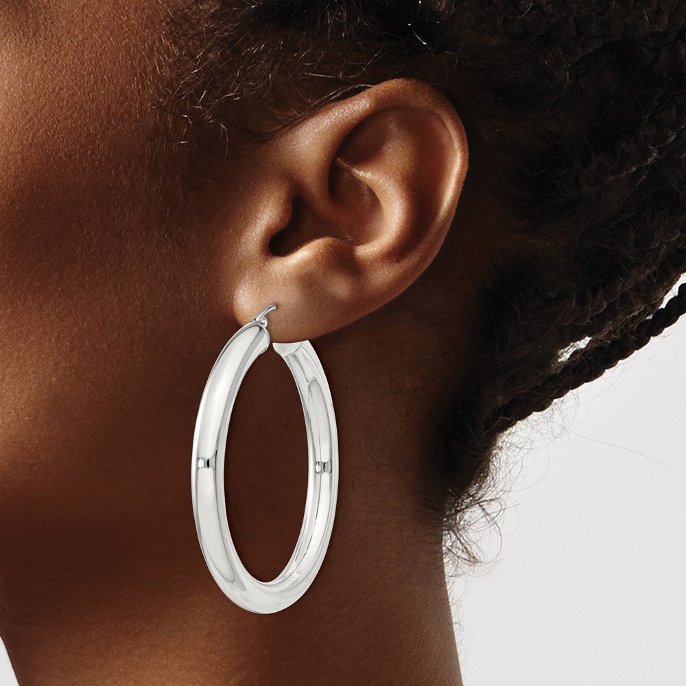 Sterling Silver 5mm Round Hoop Earrings (QE4409SP)