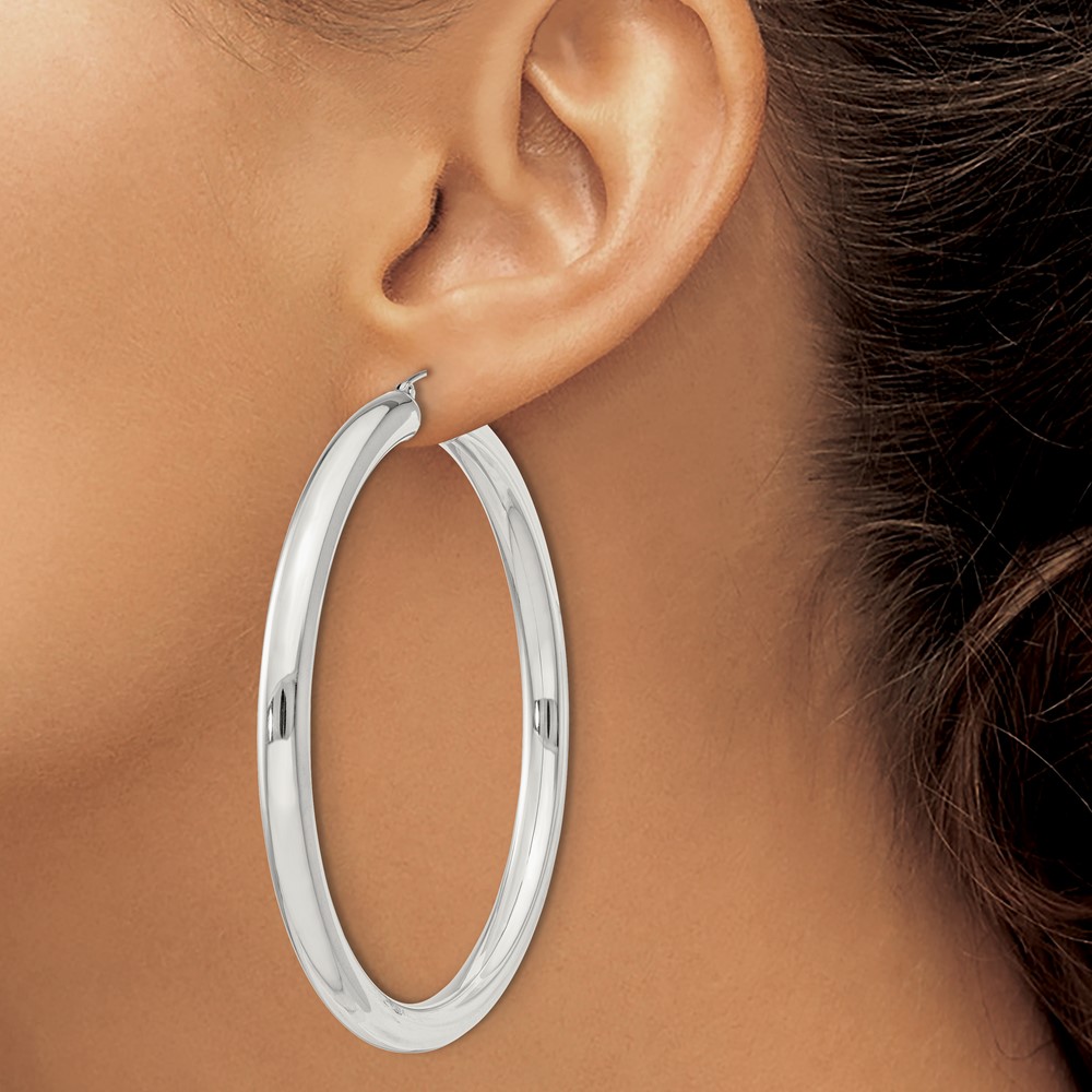 Sterling Silver 5mm Round Hoop Earrings (QE4411SP)