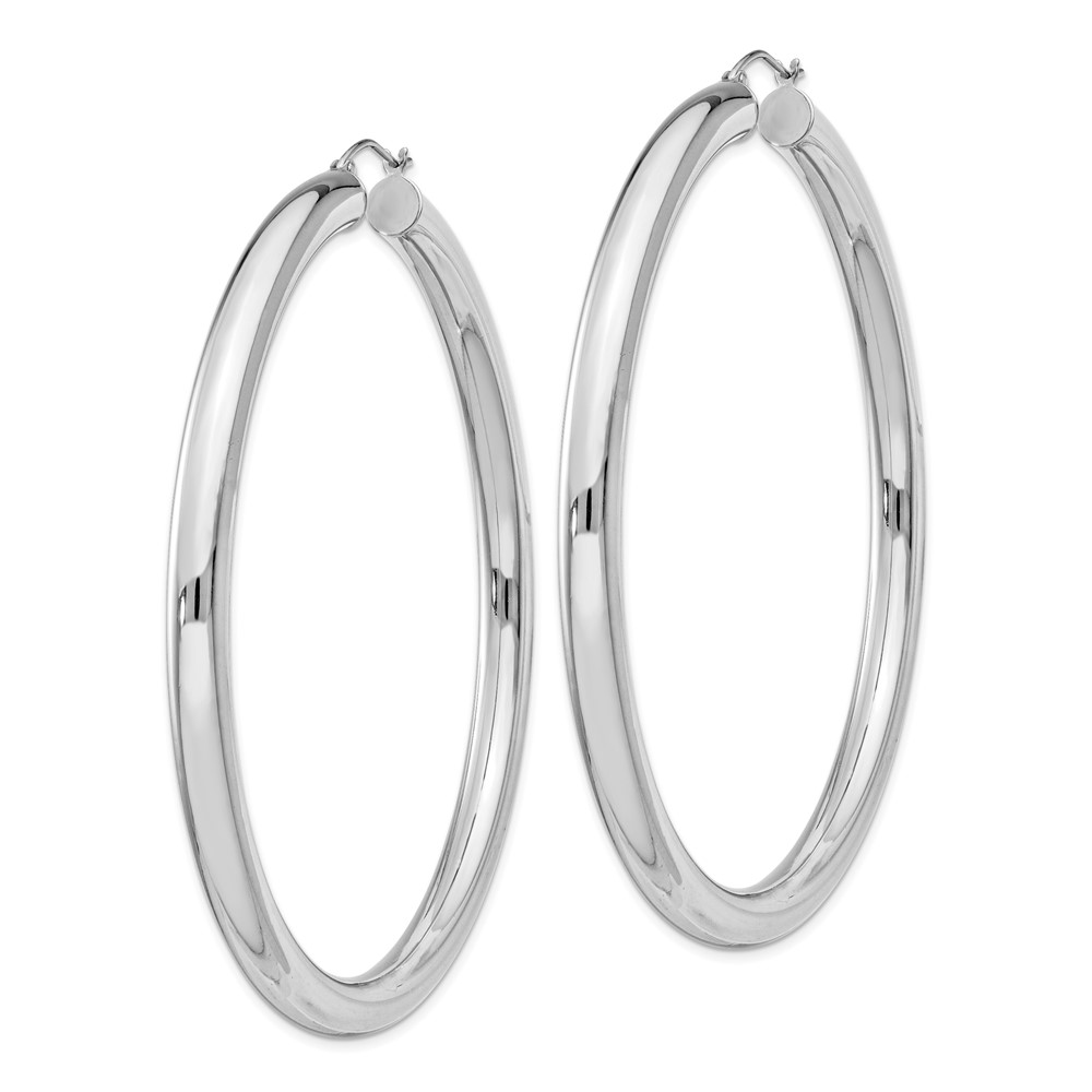 Sterling Silver Rhodium-plated 5mm Round Hoop Earrings (QE4412)