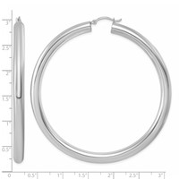 Sterling Silver Rhodium-plated 5mm Round Hoop Earrings view 5