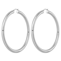 Sterling Silver Rhodium-plated 5mm Round Hoop Earrings view 2