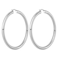 Sterling Silver Rhodium-plated 5mm Round Hoop Earrings view 3