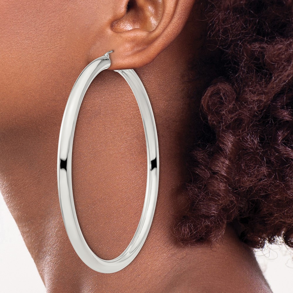 Sterling Silver 5mm Round Hoop Earrings (QE4413SP)