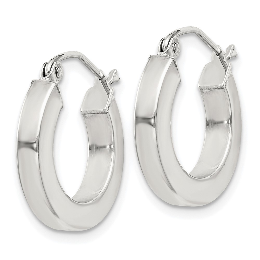 Sterling Silver 3x17mm Square Tube Hoop Earrings (QE4513SP)