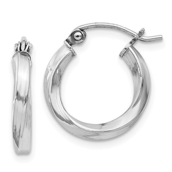 Sterling Silver 2.5mm Twisted Hoop Earrings