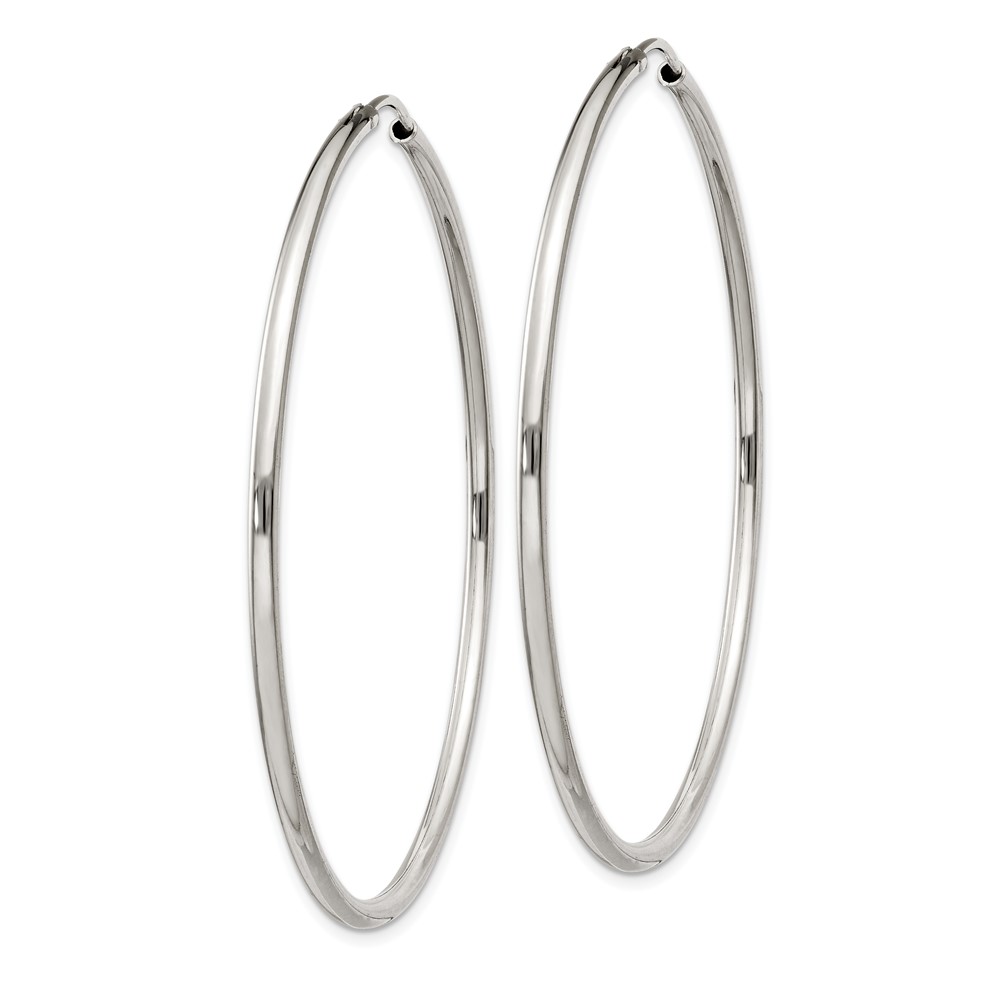 Sterling Silver 2x55mm Endless Hoop Earrings (QE4642)