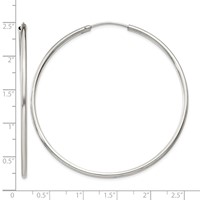 Sterling Silver 2x55mm Endless Hoop Earrings view 4
