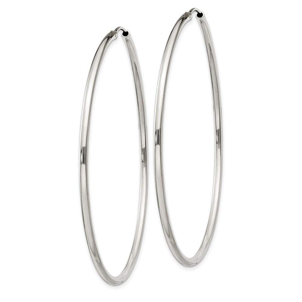 Sterling Silver 2x60mm Endless Hoop Earrings (QE4643)