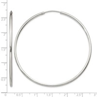 Sterling Silver 2x60mm Endless Hoop Earrings view 4