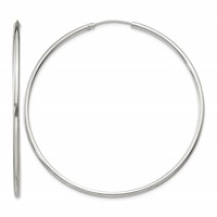 Sterling Silver 2x60mm Endless Hoop Earrings view 1