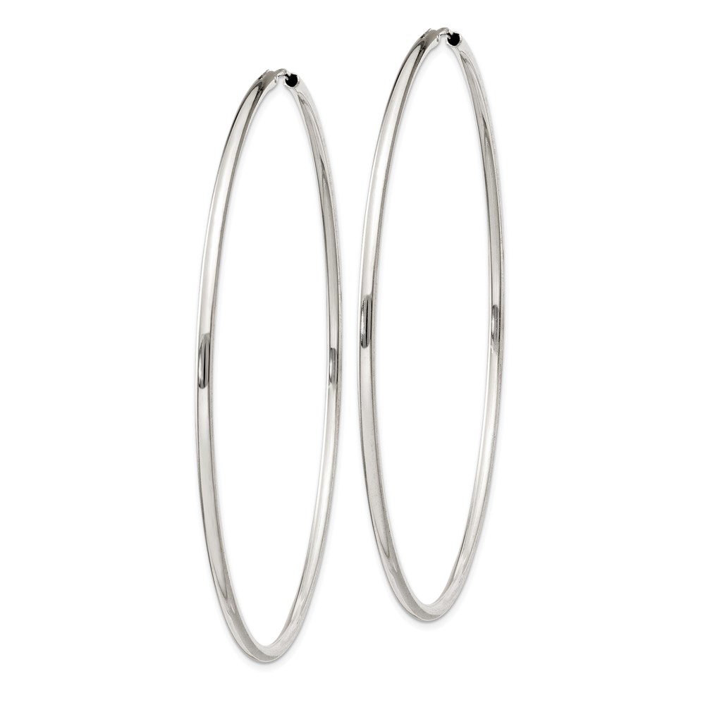Sterling Silver 2x70mm Endless Hoop Earrings (QE4644)