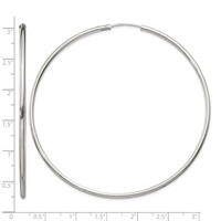 Sterling Silver 2x70mm Endless Hoop Earrings view 4