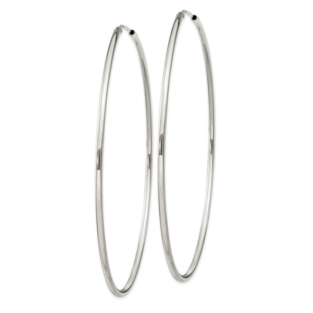 Sterling Silver 2x80mm Endless Hoop Earrings (QE4645)