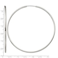 Sterling Silver 2x80mm Endless Hoop Earrings view 4