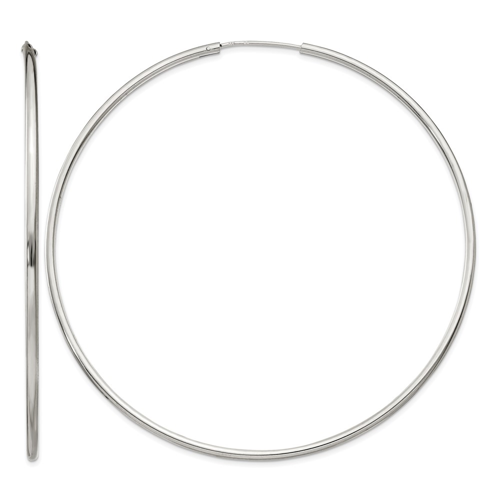 Sterling Silver 2x80mm Endless Hoop Earrings (QE4645)