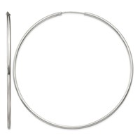 Sterling Silver 2x80mm Endless Hoop Earrings view 1