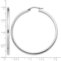 Sterling Silver Rhodium-plated 2x 45mm Square Tube Hoop Earrings view 4