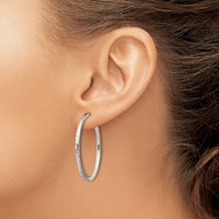 Sterling Silver D C 2.5x35mm Endless Hoop Earrings view 3