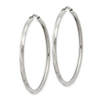 Sterling Silver D C 2.5x 35mm Endless Hoop Earrings view 2