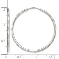 Sterling Silver D C 2.5x 35mm Endless Hoop Earrings view 4