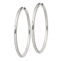 Sterling Silver D C 2.5x 50mm Endless Hoop Earrings view 2