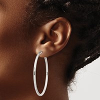 Sterling Silver D C 2.5x 50mm Endless Hoop Earrings view 3