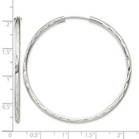 Sterling Silver D C 2.5x 50mm Endless Hoop Earrings view 4