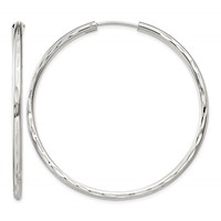Sterling Silver D C 2.5x 50mm Endless Hoop Earrings view 1